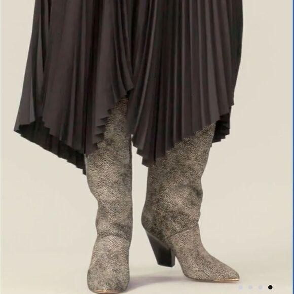 New Tory Burch Lila Knee High Spotted Calf Hair Boots Women’s Size 7 - Picture 10 of 11